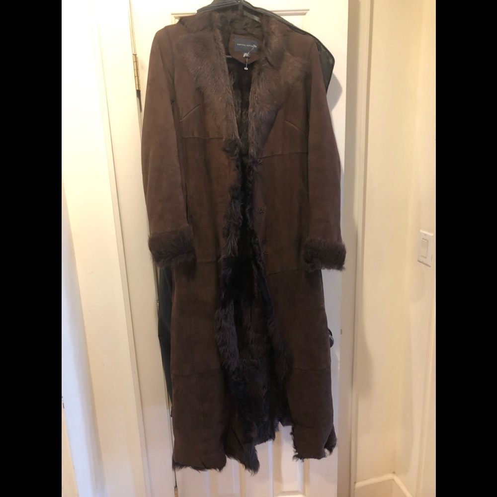 Shearling full length coat